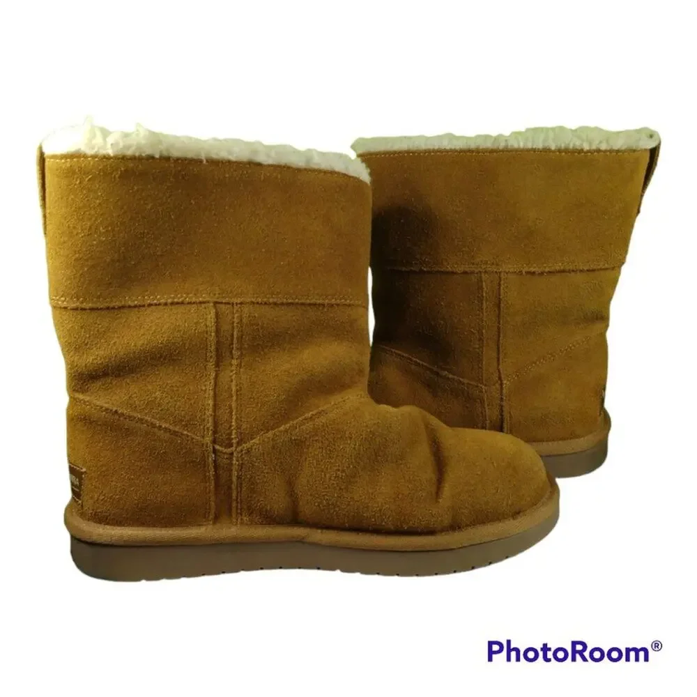 Koolaburra By Ugg Aribel Short Faux Fur Lined Suede Winter Boots Size 7